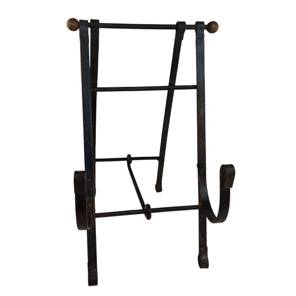 Black Wrought Iron Stand Adjustable Display Easel Holder Rustic Vintage Style - Picture 3 of 15